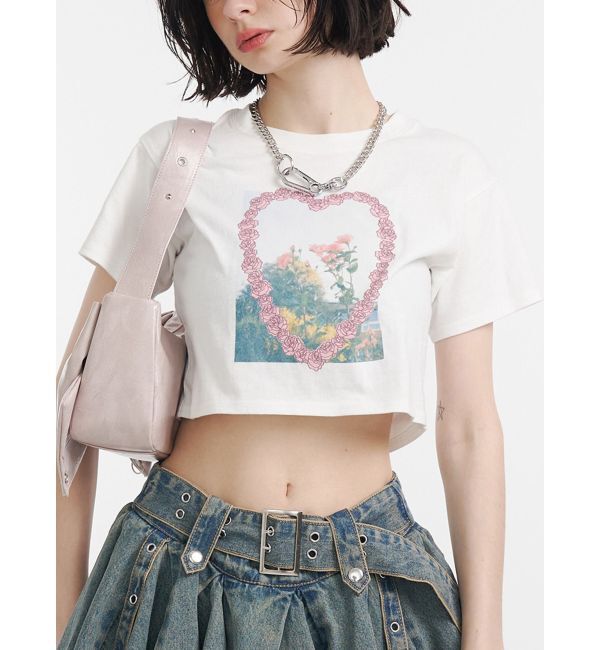 jouetie「フラワーフォトフィットTシャツ」|Tシャツ・カットソー|