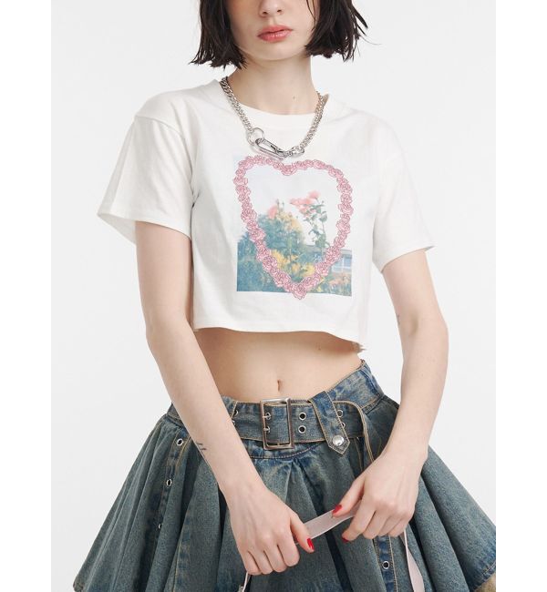 jouetie「フラワーフォトフィットTシャツ」|Tシャツ・カットソー|