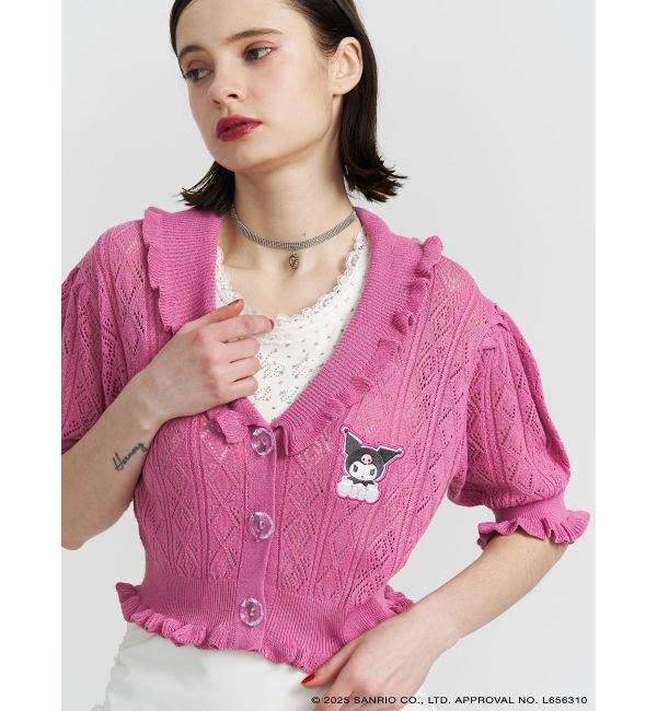 jouetie「【メロクロコラボ】KUROMIフリルニットカーデ」|カーディガン|