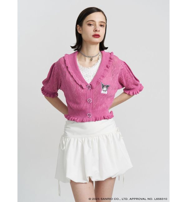 jouetie「【メロクロコラボ】KUROMIフリルニットカーデ」|カーディガン|
