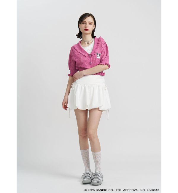 jouetie「【メロクロコラボ】KUROMIフリルニットカーデ」|カーディガン|