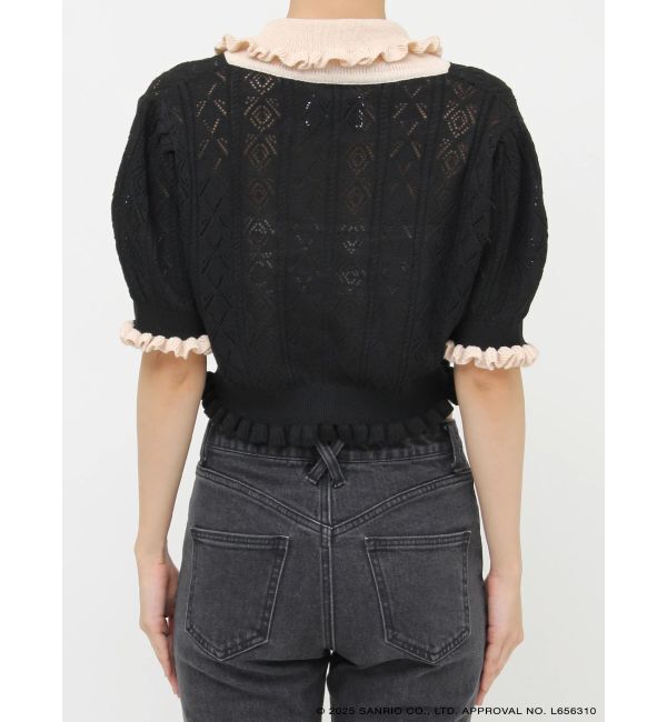 jouetie「【メロクロコラボ】KUROMIフリルニットカーデ」|カーディガン|