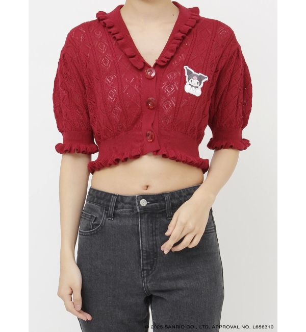 jouetie「【メロクロコラボ】KUROMIフリルニットカーデ」|カーディガン|