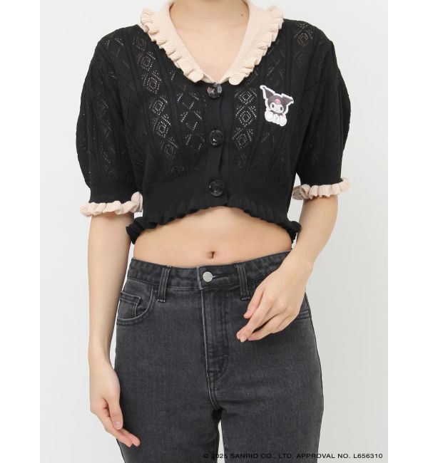 jouetie「【メロクロコラボ】KUROMIフリルニットカーデ」|カーディガン|