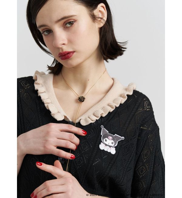 jouetie「【メロクロコラボ】KUROMIフリルニットカーデ」|カーディガン|