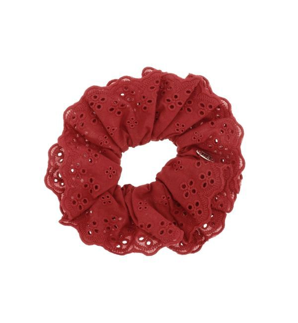 jouetie「パンチングレースビッグシュシュ」|ヘアゴム・シュシュ|レッド