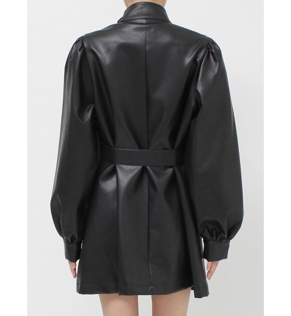 jouetie「フェイクレザーAラインジャケット」|ライダースジャケット|