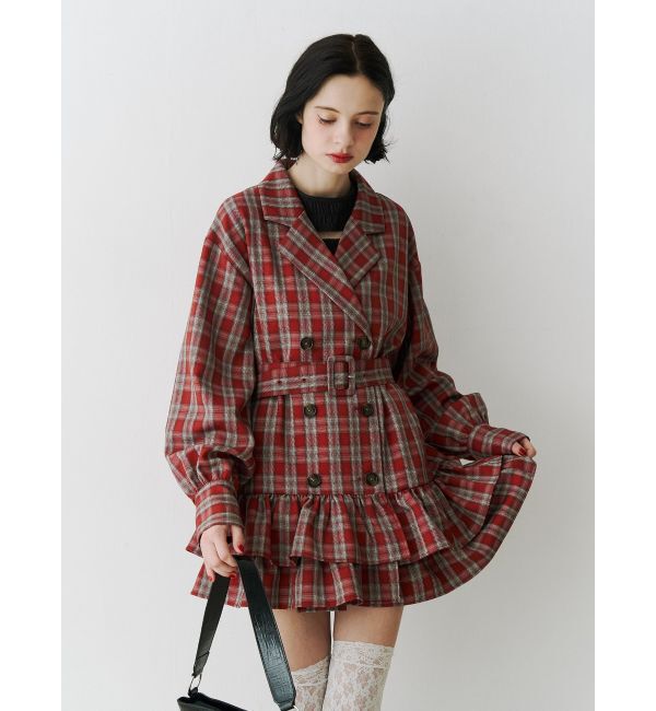 jouetie「ヘムフリルトレンチミニワンピース」|ワンピース|