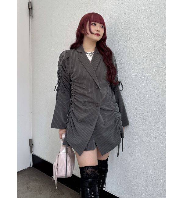 jouetie「ギャザーリボンジャケットミニワンピース【セットアップ対応】」|ワンピース|