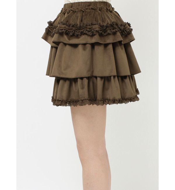 merry jenny「フリルベロアミニスカート」|スカート|