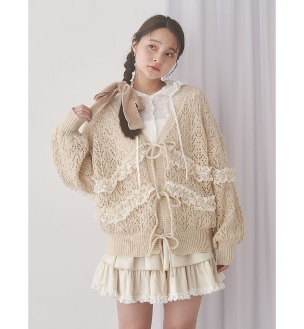 merry jenny「フリルベロアミニスカート」|スカート|