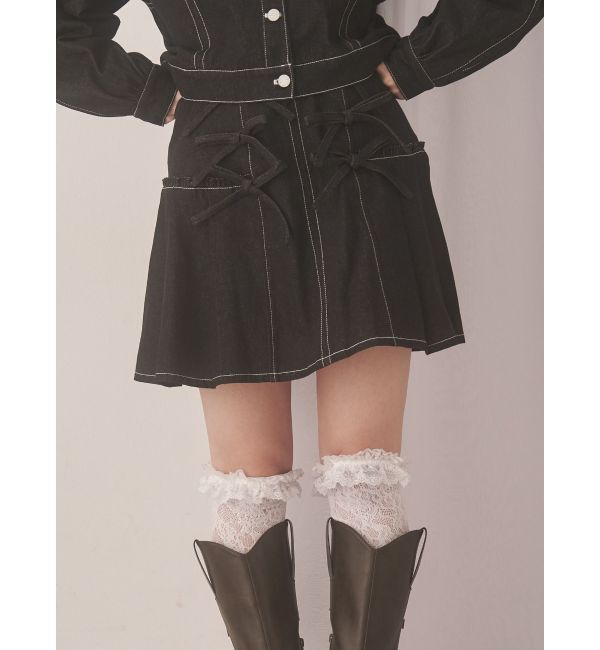 merry jenny「リボンリボンプリーツミニスカート」|スカート|