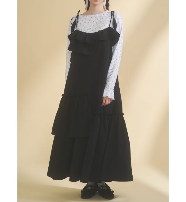 merry jenny「tulip frillキャミワンピース」|ワンピース|ブラック