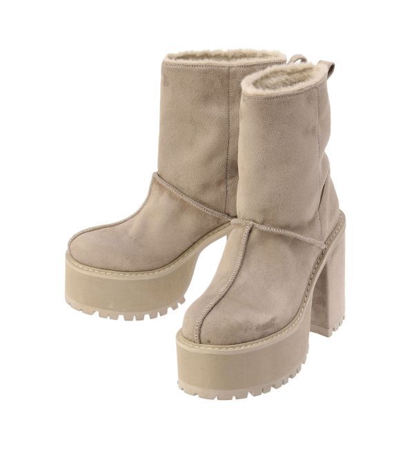 GYDA「フェイクムートンplatformショートブーツ」|ショートブーツ|