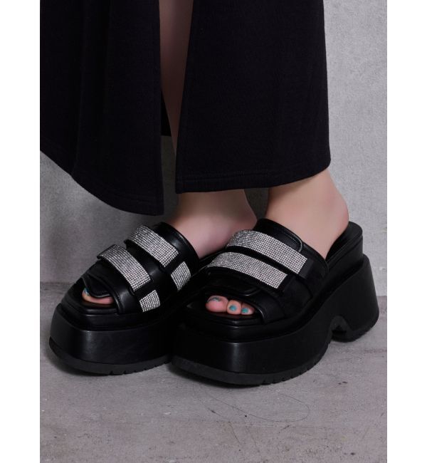 GYDA「Thick sole bijouストラップサンダル」|サンダル|