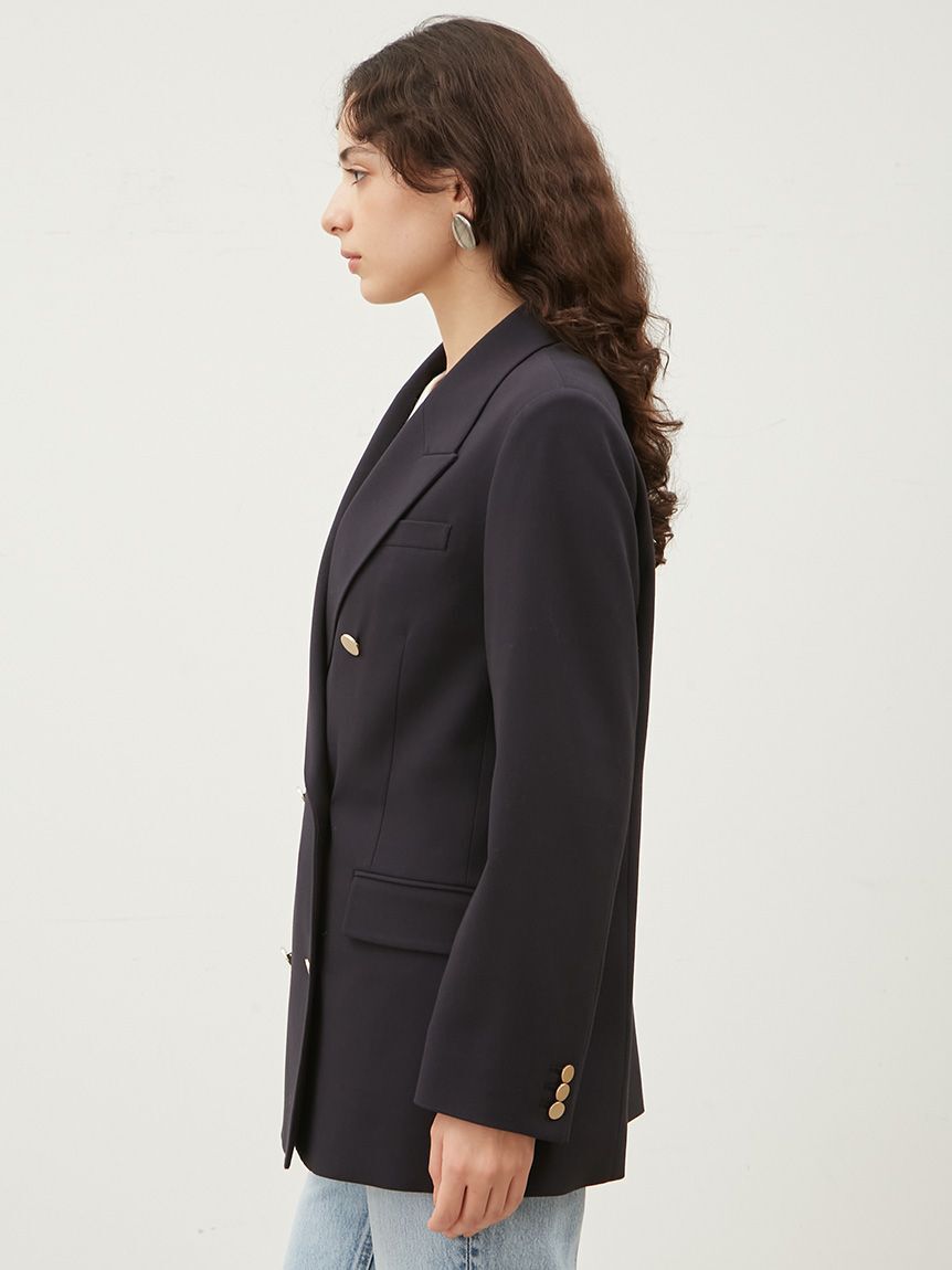 Mila Owen「金釦ダブルブレストロングブレザー」|テーラードジャケット|