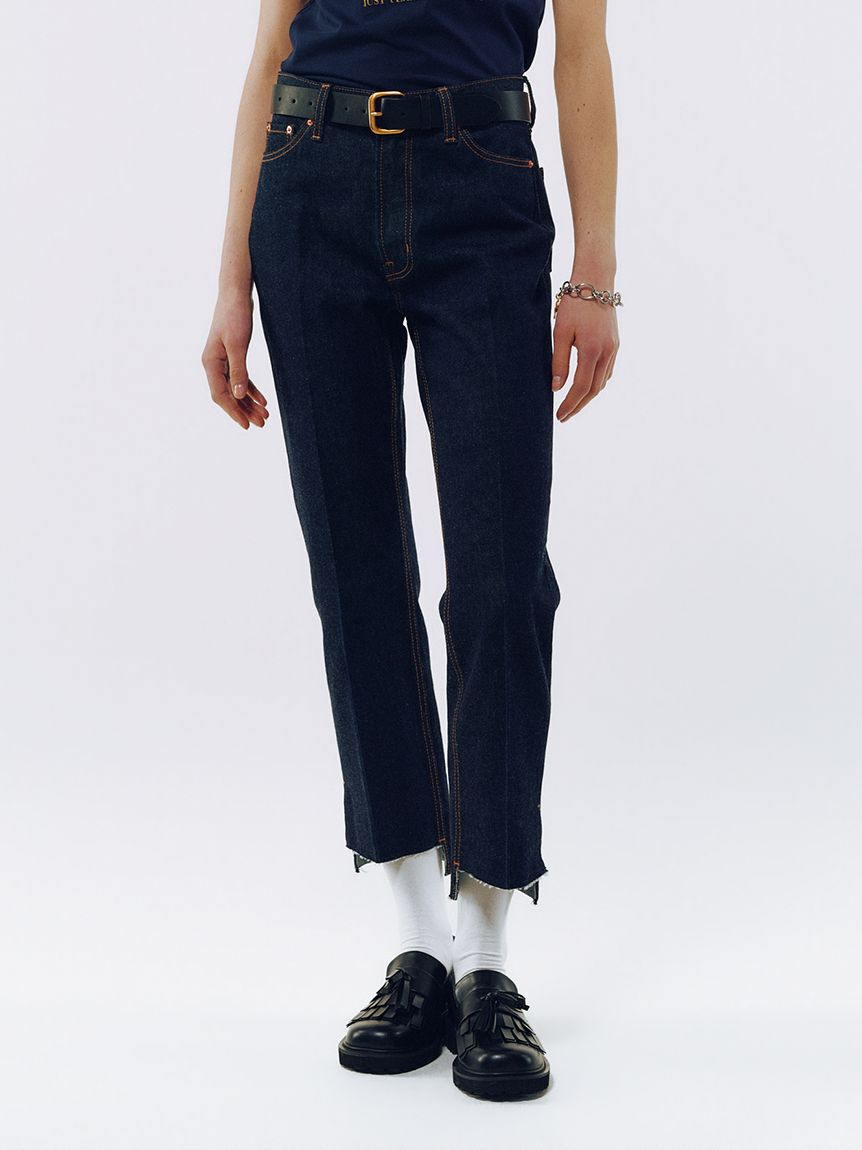 Mila Owen「【MILA PANTS】裾段差テーパードデニムパンツ」|デニム|