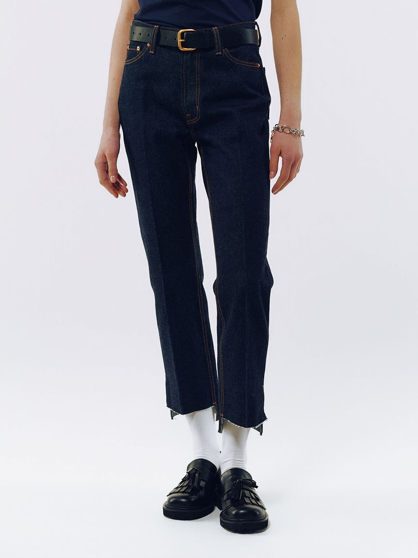 Mila Owen「【MILA PANTS】裾段差テーパードデニムパンツ」|デニム|IND