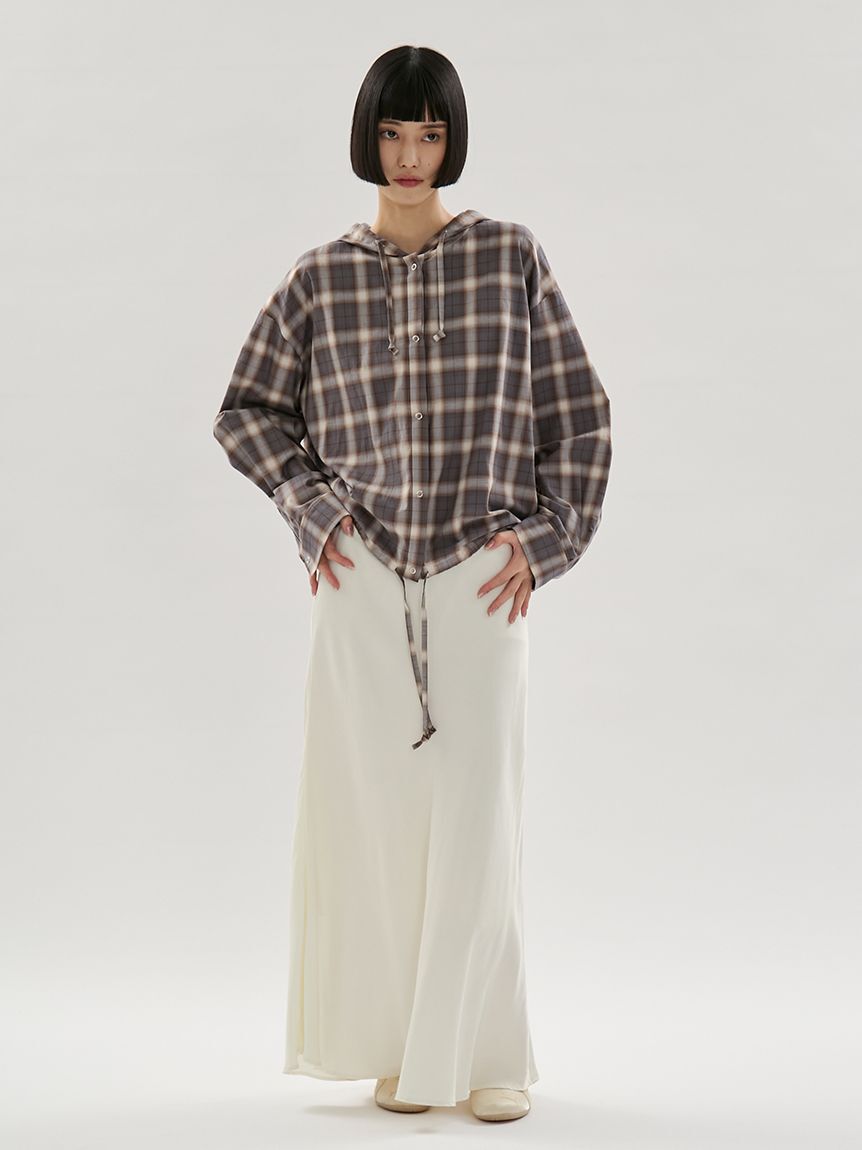 emmi atelier「チェックフーディーシャツ」|シャツ・ブラウス|