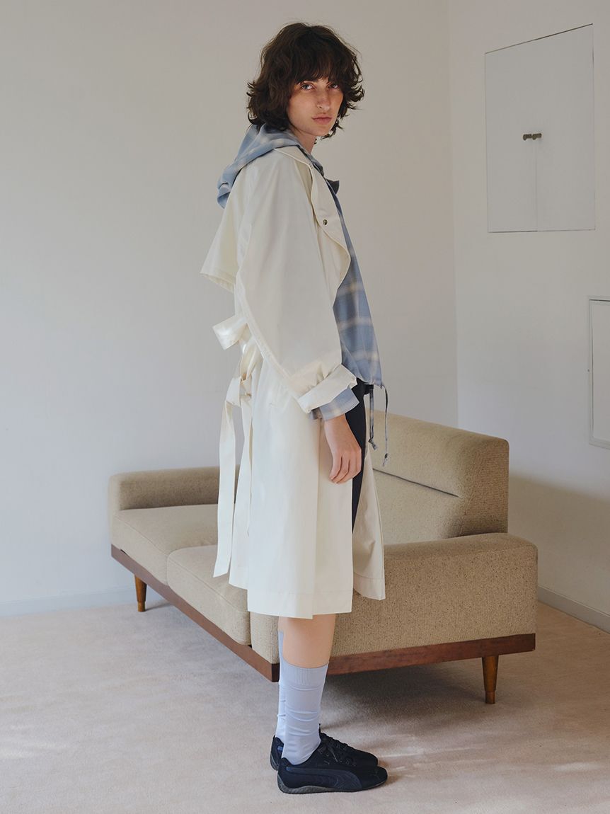 emmi atelier「チェックフーディーシャツ」|シャツ・ブラウス|