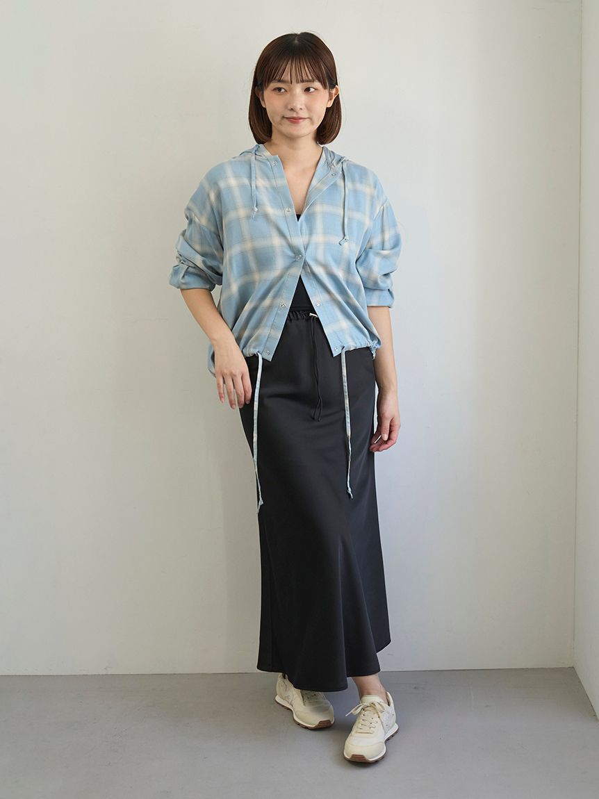 emmi atelier「チェックフーディーシャツ」|シャツ・ブラウス|