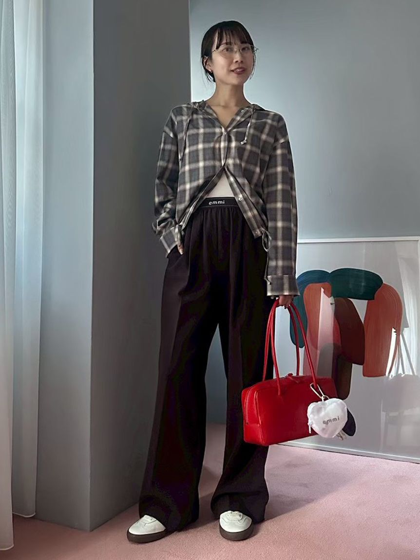 emmi atelier「チェックフーディーシャツ」|シャツ・ブラウス|