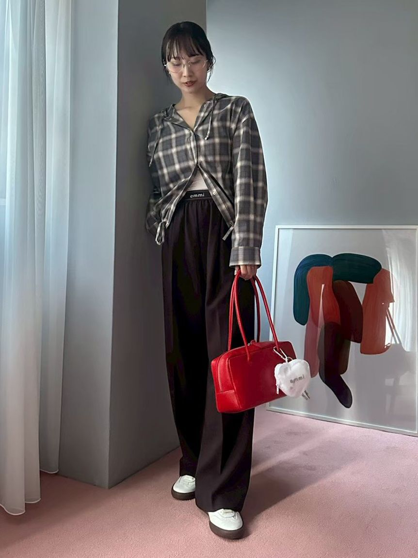 emmi atelier「チェックフーディーシャツ」|シャツ・ブラウス|