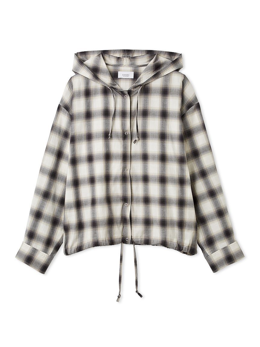 emmi atelier「チェックフーディーシャツ」|シャツ・ブラウス|