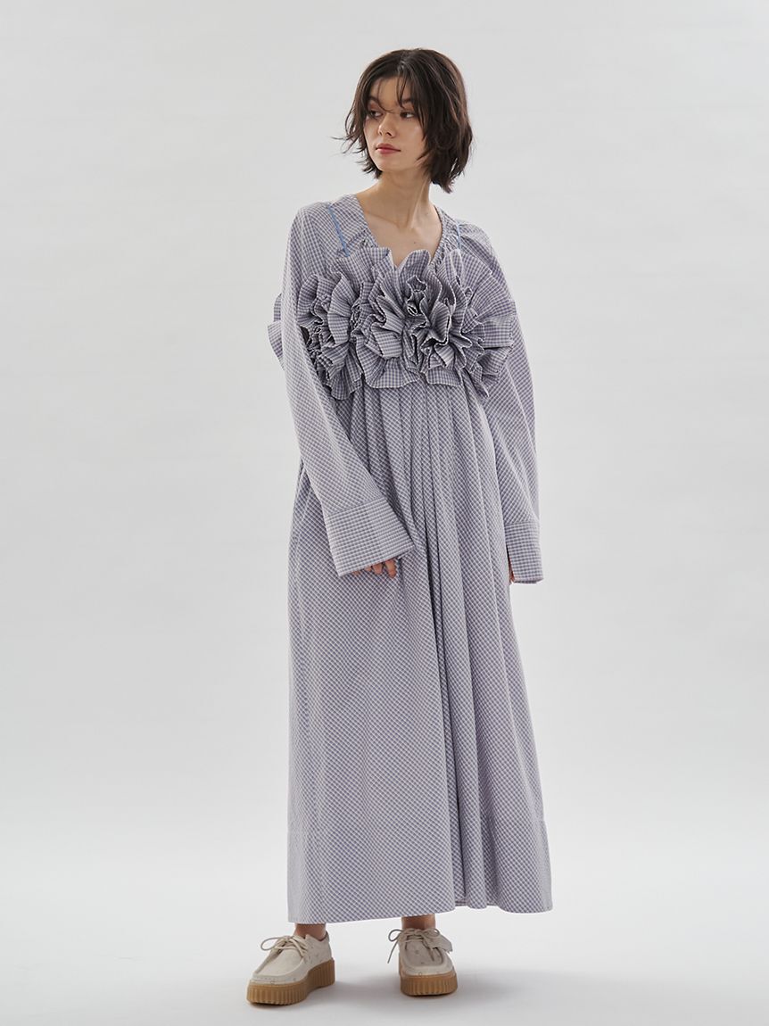 emmi atelier「チェックフリルビスチェ【セットアップ対応】」|ベスト・ジレ|