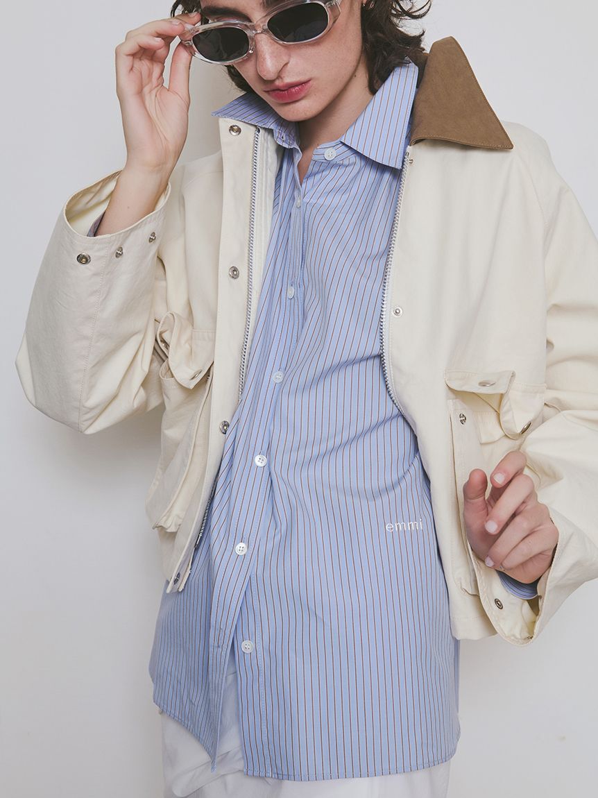 emmi atelier「【ONLINE限定カラーあり】ストライプベーシックシャツ」|シャツ・ブラウス|