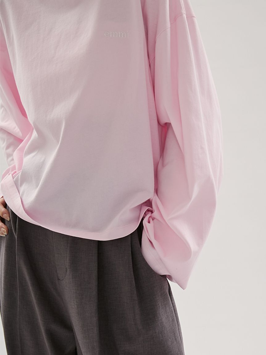 emmi atelier「emmiロゴクルーネックロングTシャツ」|Tシャツ・カットソー|