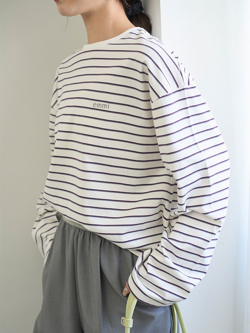 emmi atelier「emmiロゴクルーネックロングTシャツ」|Tシャツ・カットソー|