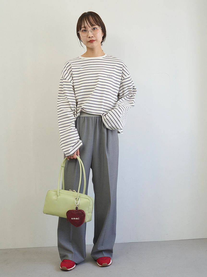 emmi atelier「emmiロゴクルーネックロングTシャツ」|Tシャツ・カットソー|