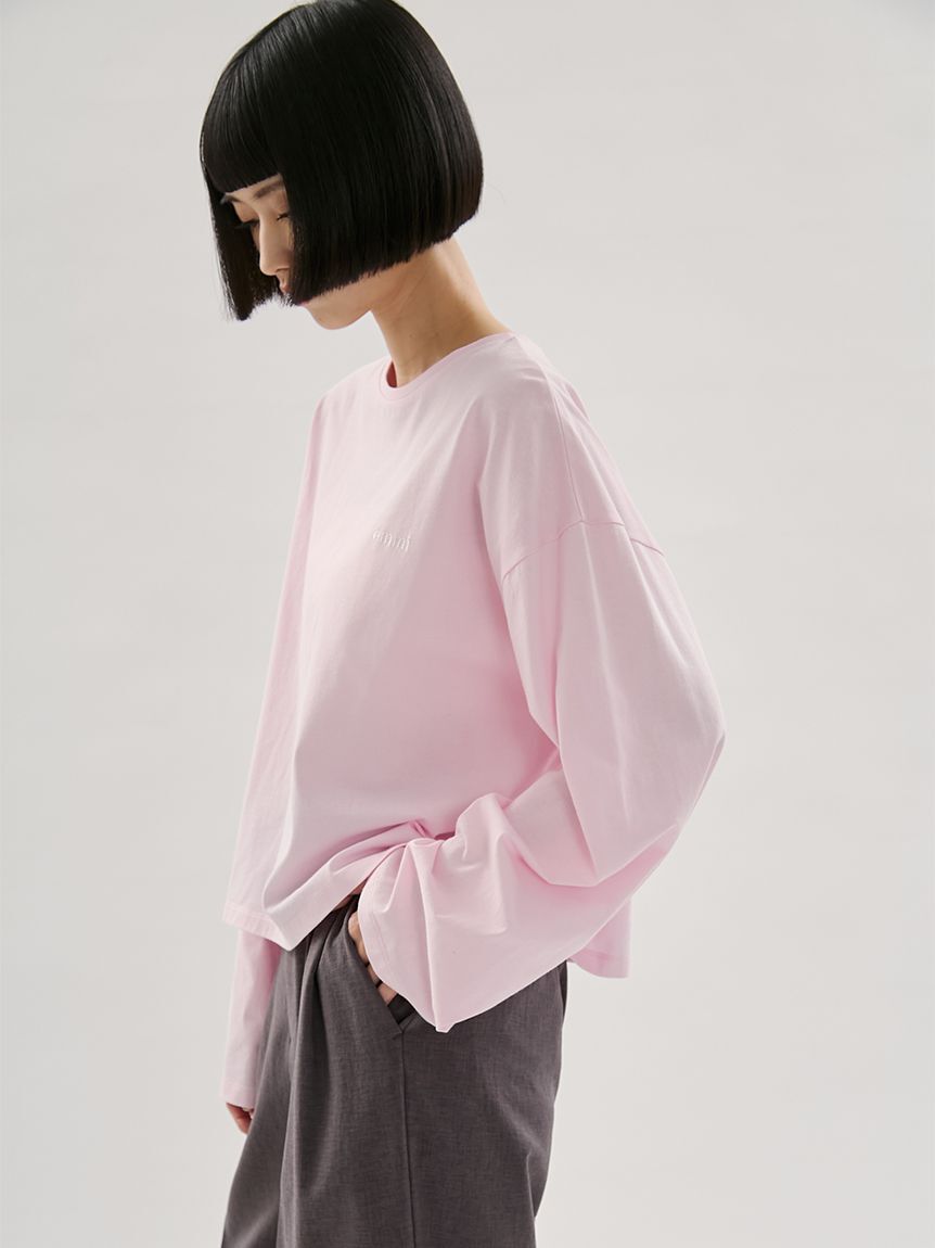 emmi atelier「emmiロゴクルーネックロングTシャツ」|Tシャツ・カットソー|