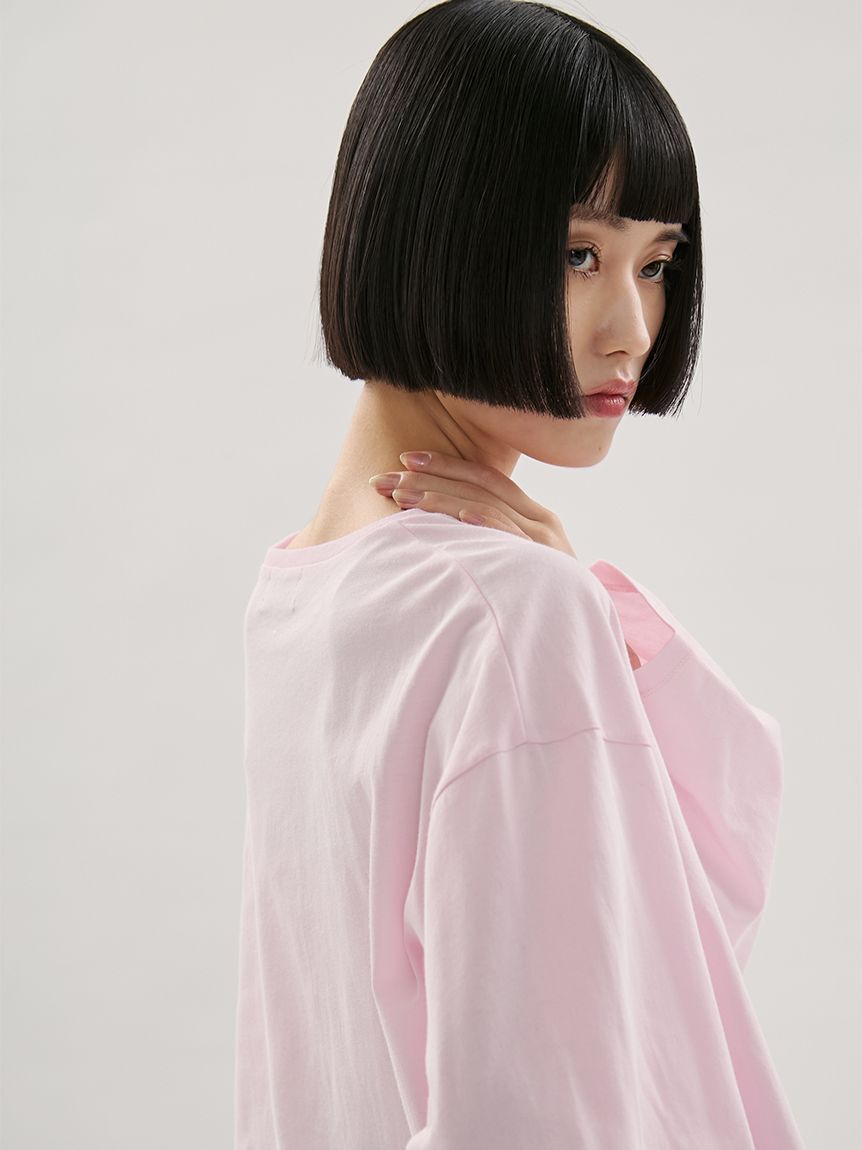 emmi atelier「emmiロゴクルーネックロングTシャツ」|Tシャツ・カットソー|