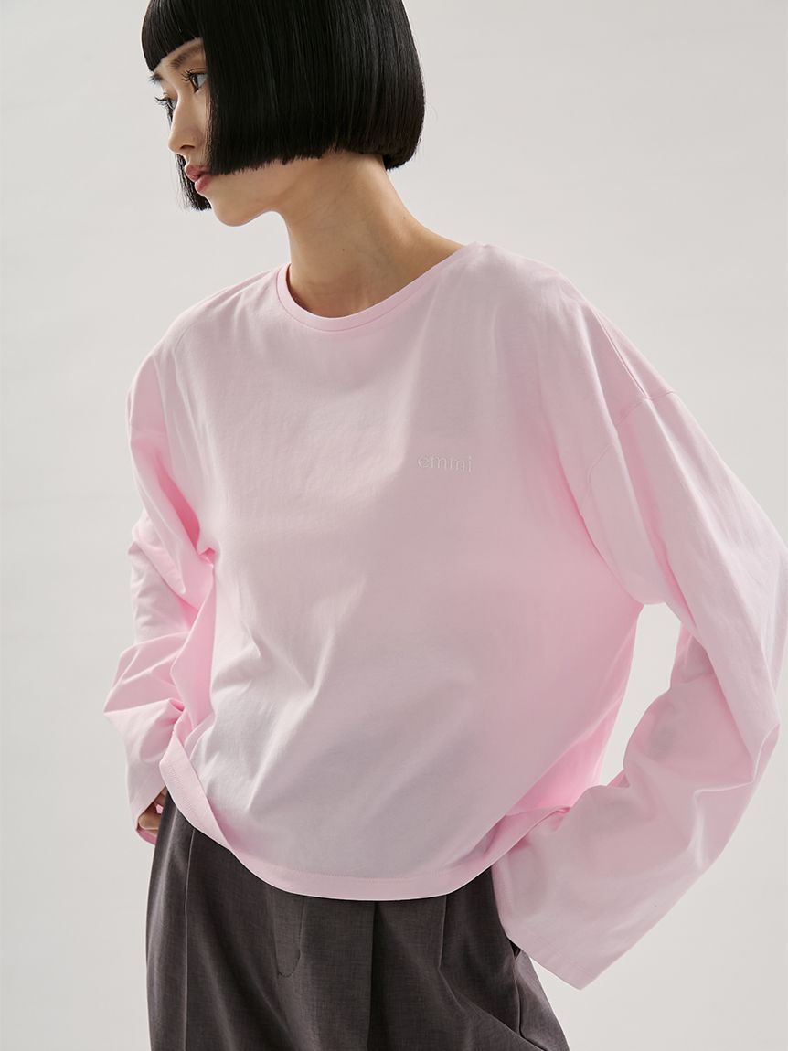 emmi atelier「emmiロゴクルーネックロングTシャツ」|Tシャツ・カットソー|PNK