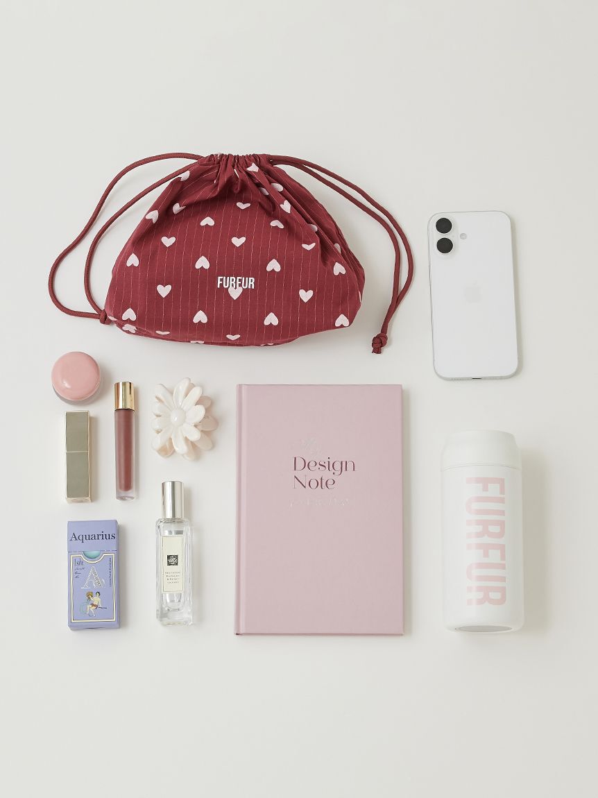 FURFUR「【WEB限定カラー】ロゴプリント巾着ポーチ」|ポーチ|