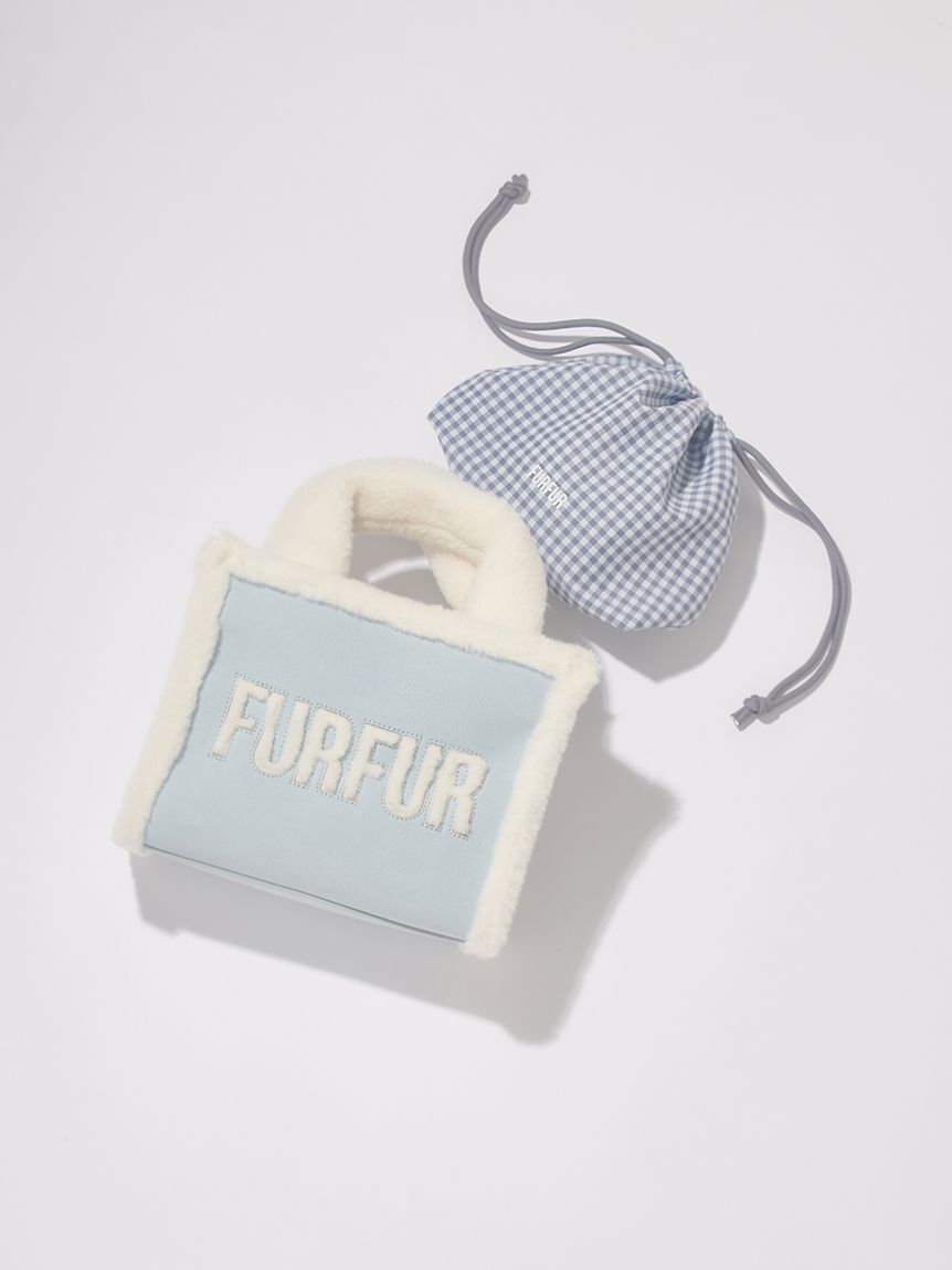 FURFUR「【WEB限定カラー】ロゴプリント巾着ポーチ」|ポーチ|