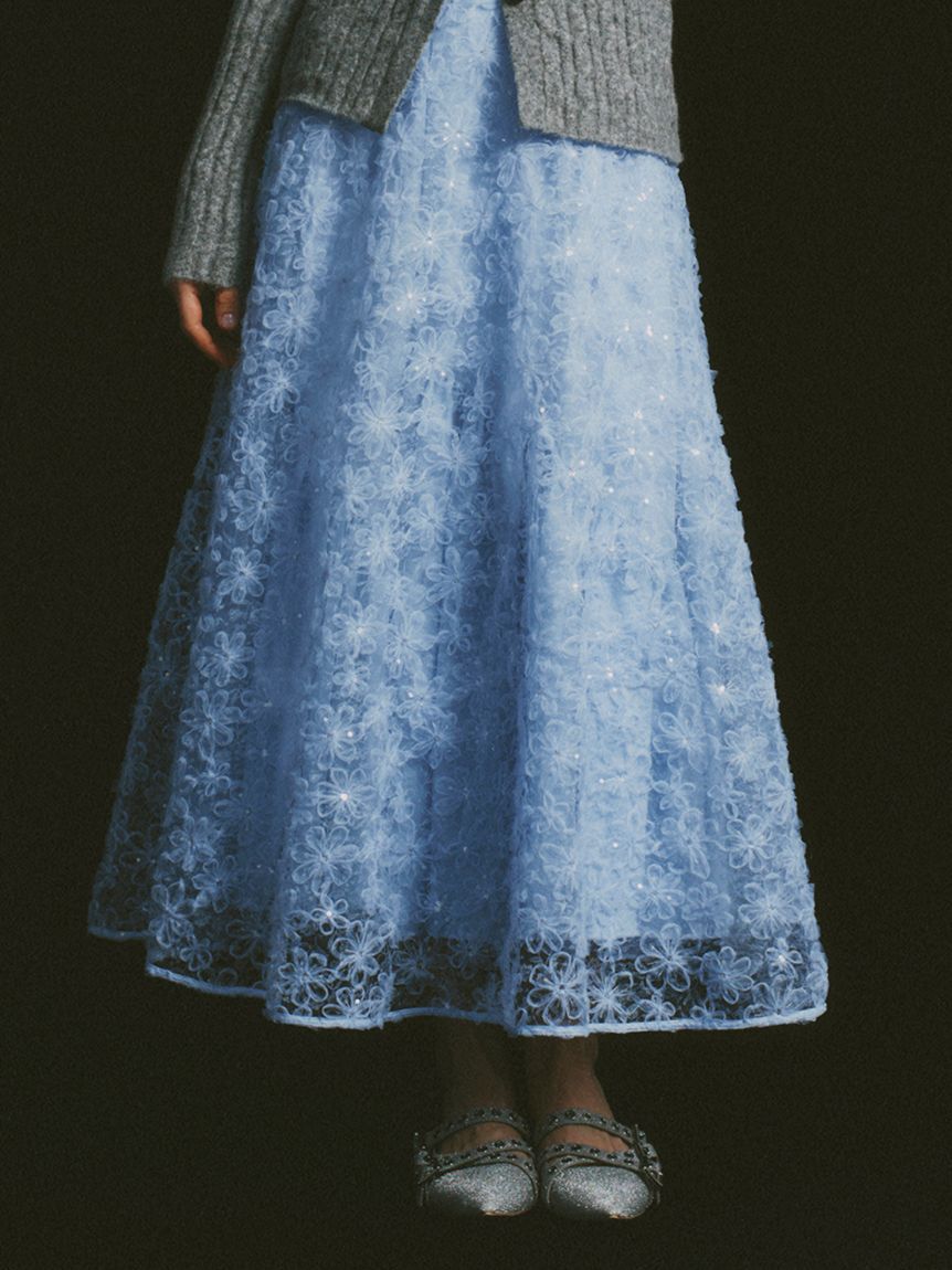 FURFUR「立体フラワーレーススカート」|スカート|
