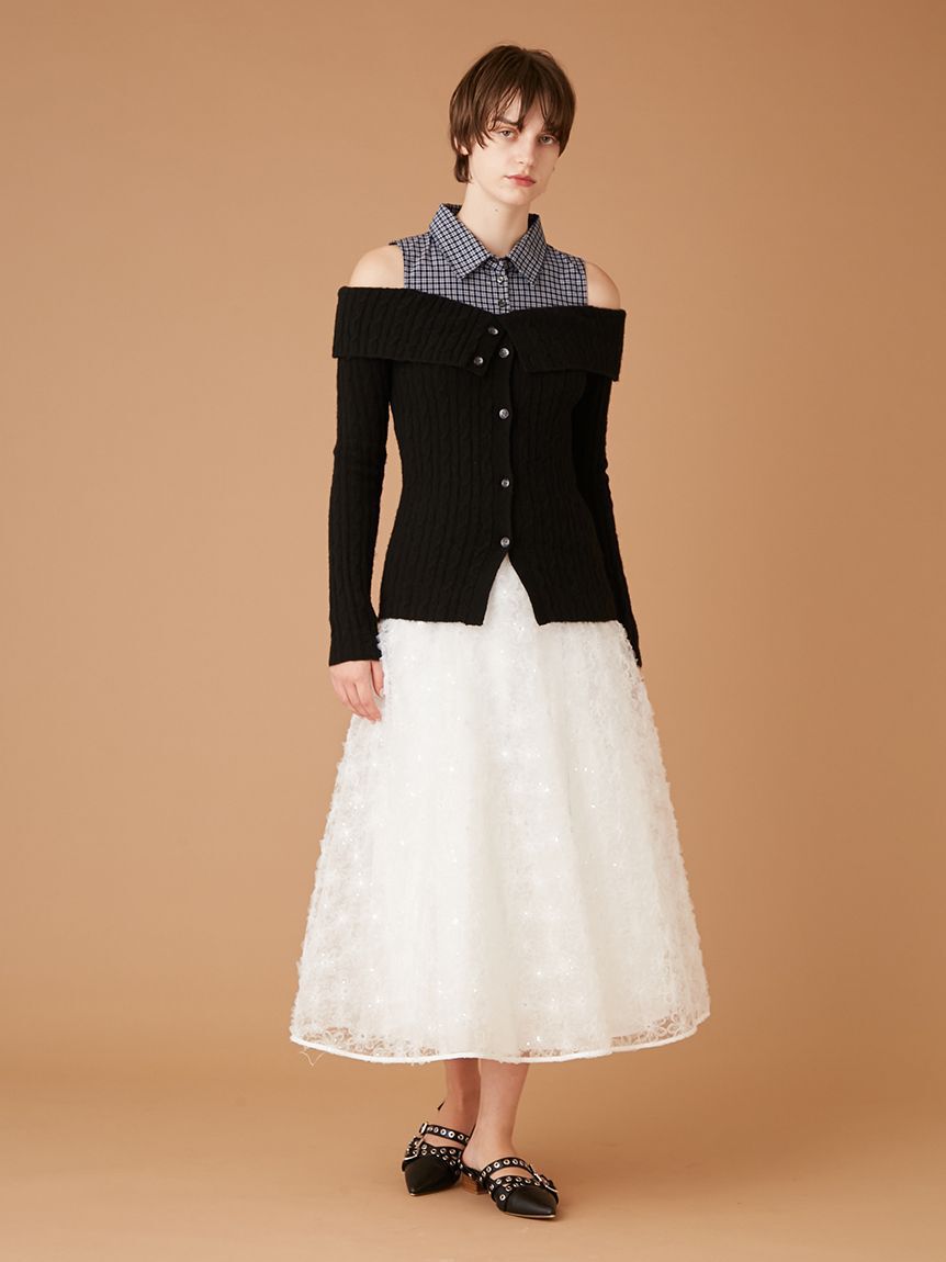 FURFUR「立体フラワーレーススカート」|スカート|