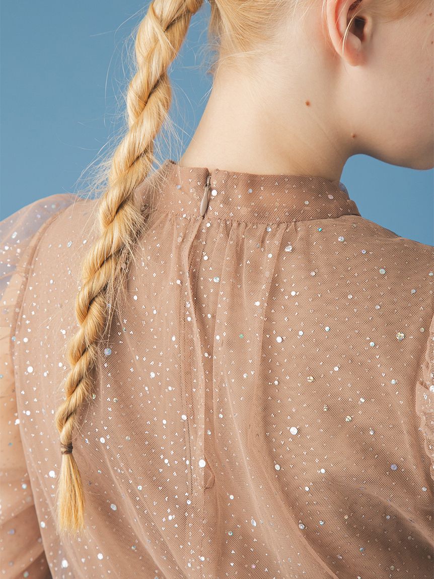 FURFUR「ロングスリーブラメチュールドレス」|ドレス|