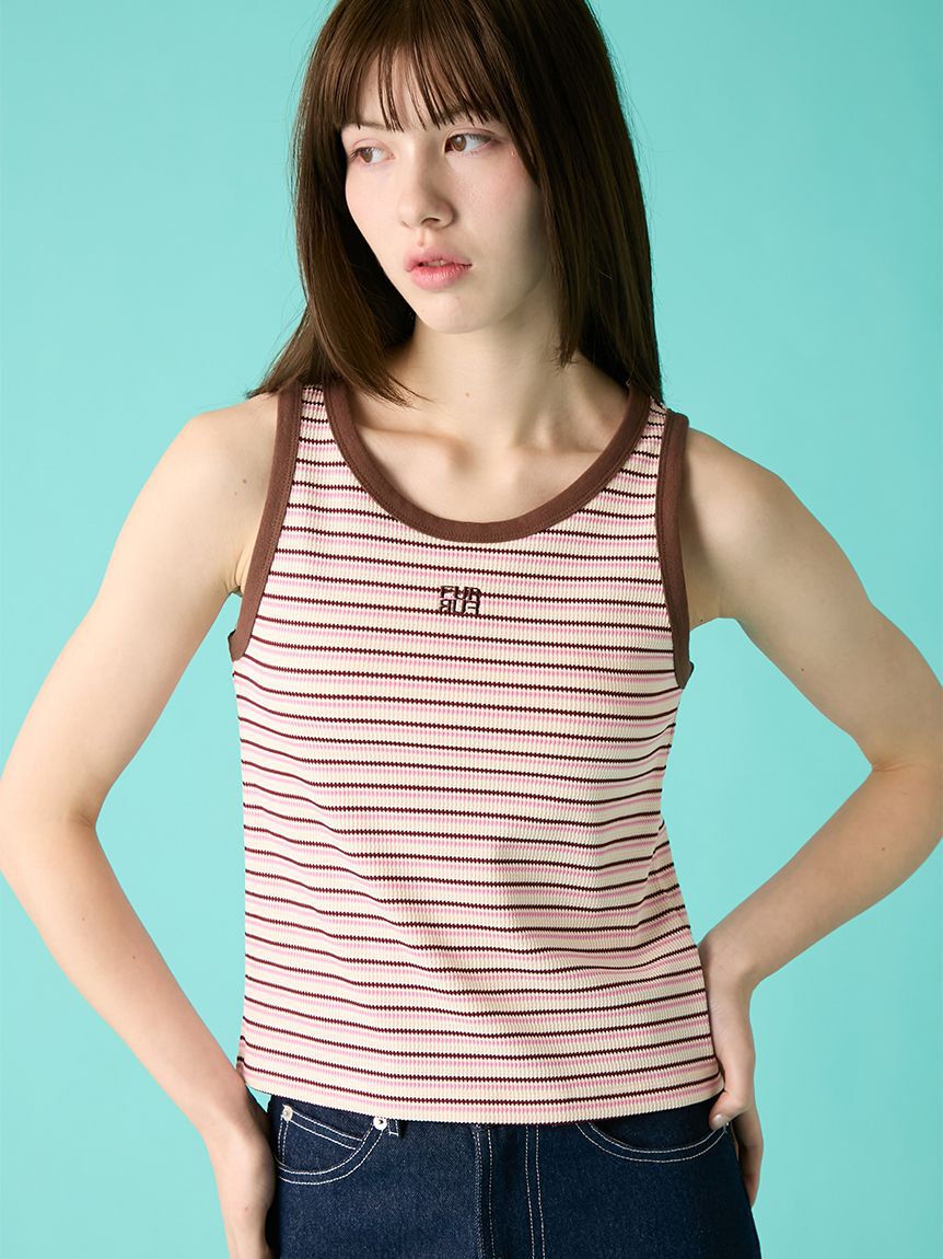 FURFUR「ロゴ刺繍ボーダータンクトップ」|タンクトップ|