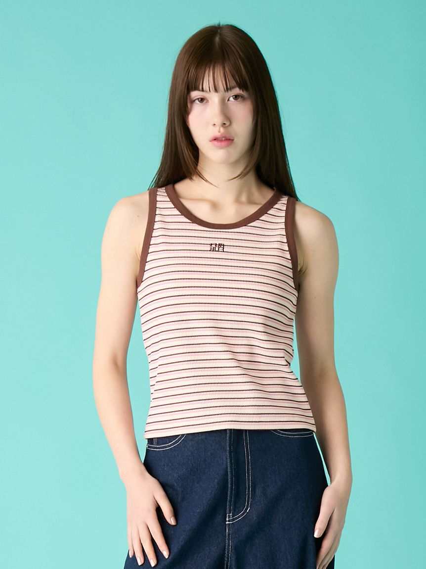 FURFUR「ロゴ刺繍ボーダータンクトップ」|タンクトップ|