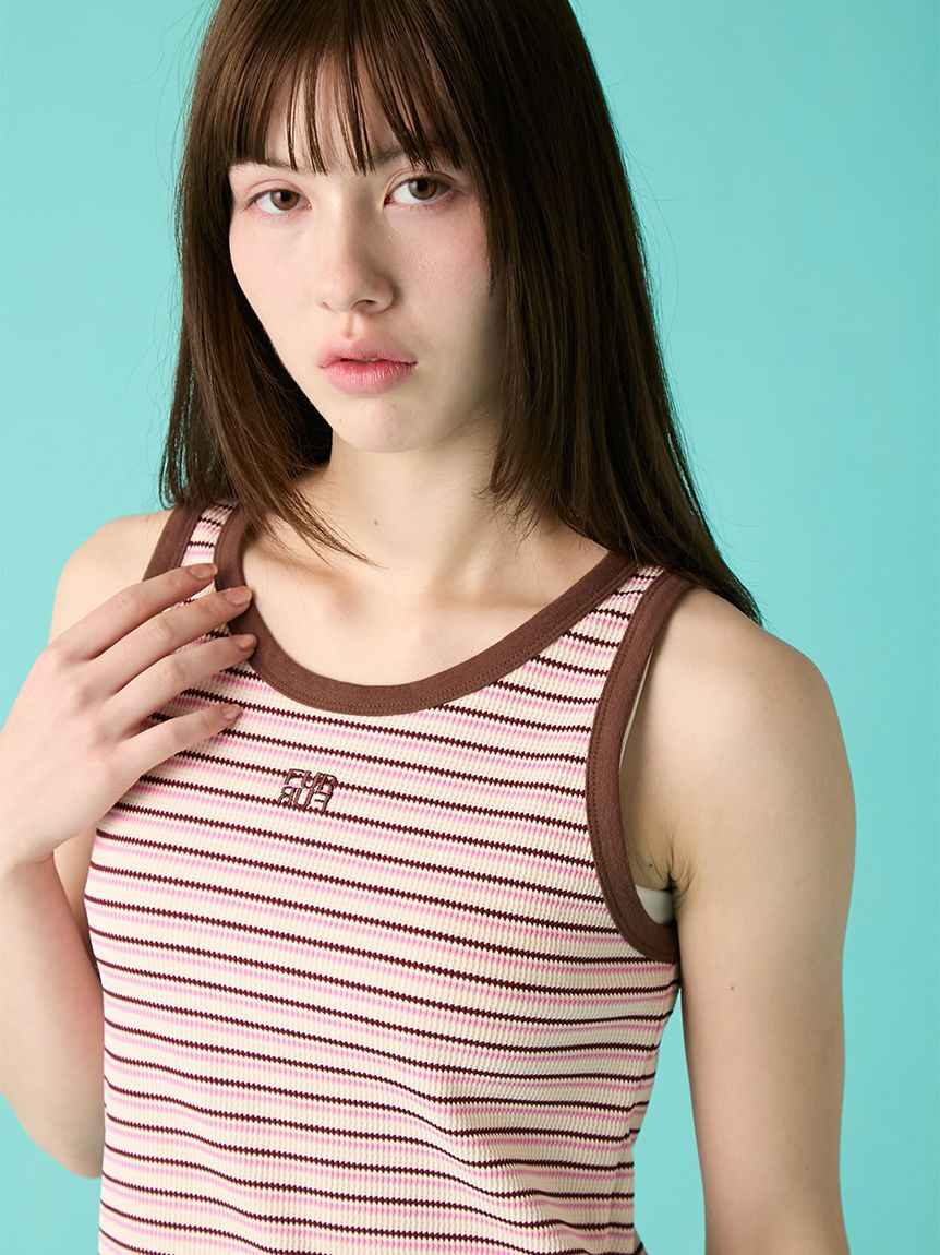 FURFUR「ロゴ刺繍ボーダータンクトップ」|タンクトップ|
