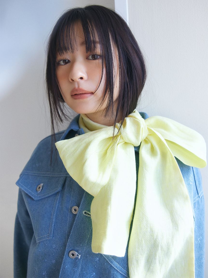 FURFUR「刺繍クロップドシャツジャケット」|デニムジャケット|