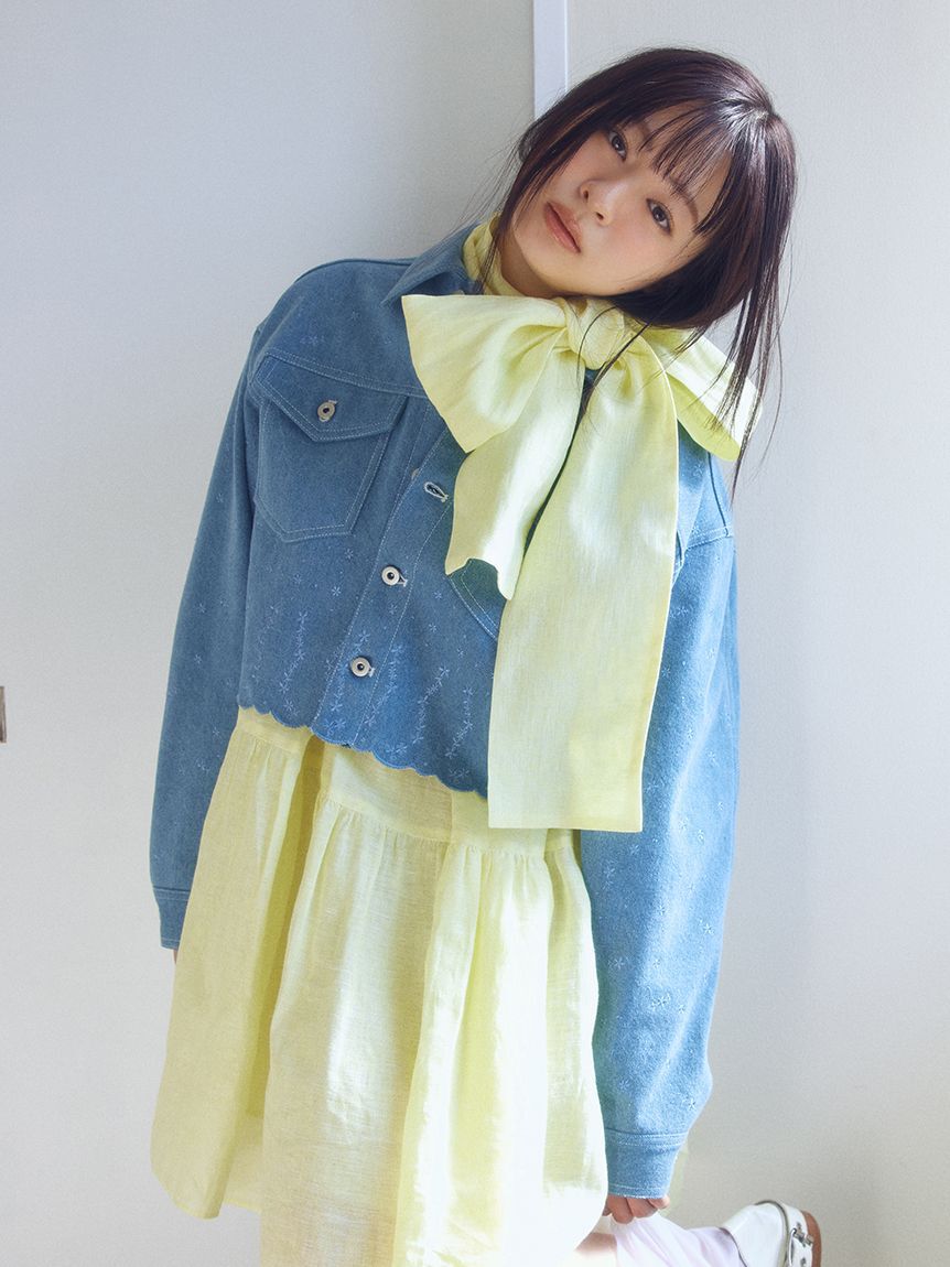 FURFUR「刺繍クロップドシャツジャケット」|デニムジャケット|LBLU