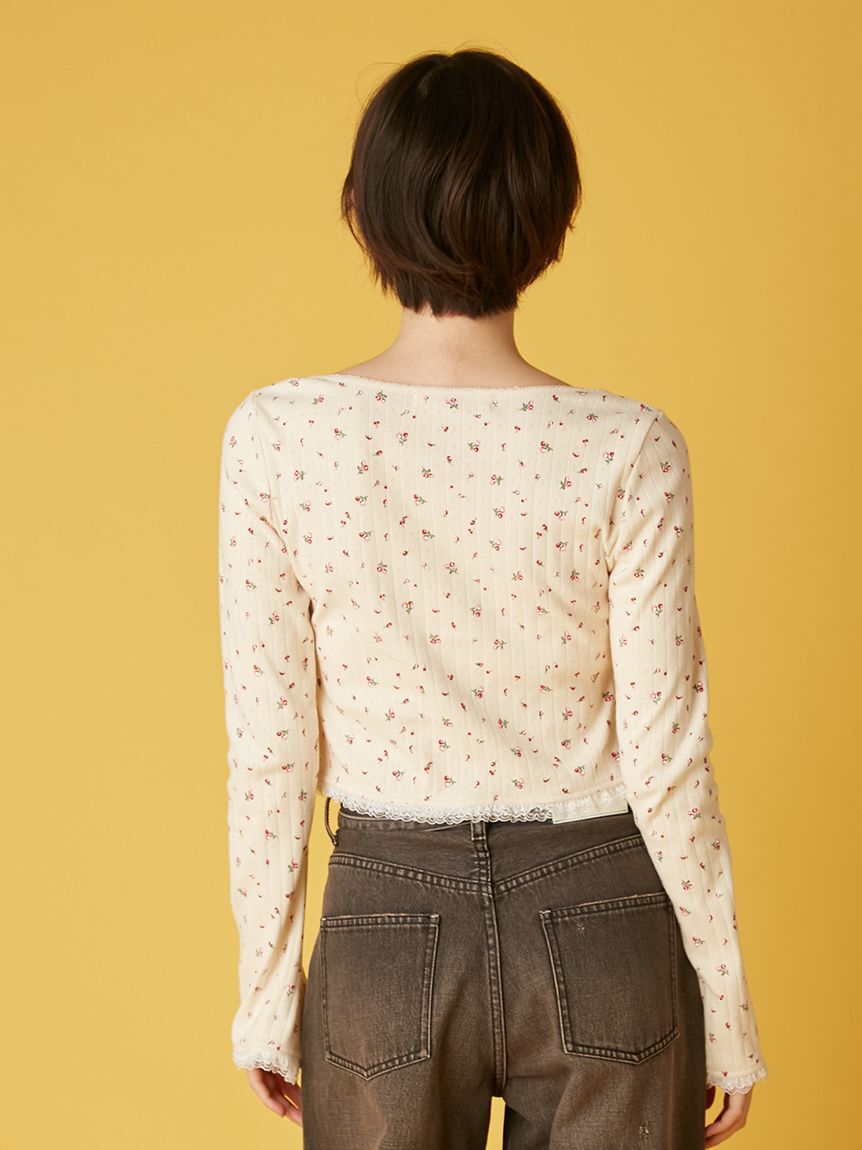 FURFUR「ミニフラワープリントカーディガン」|カーディガン|