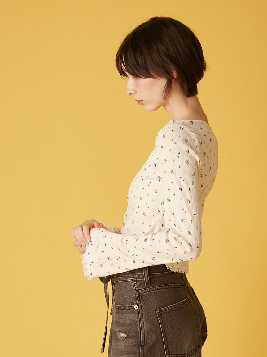 FURFUR「ミニフラワープリントカーディガン」|カーディガン|