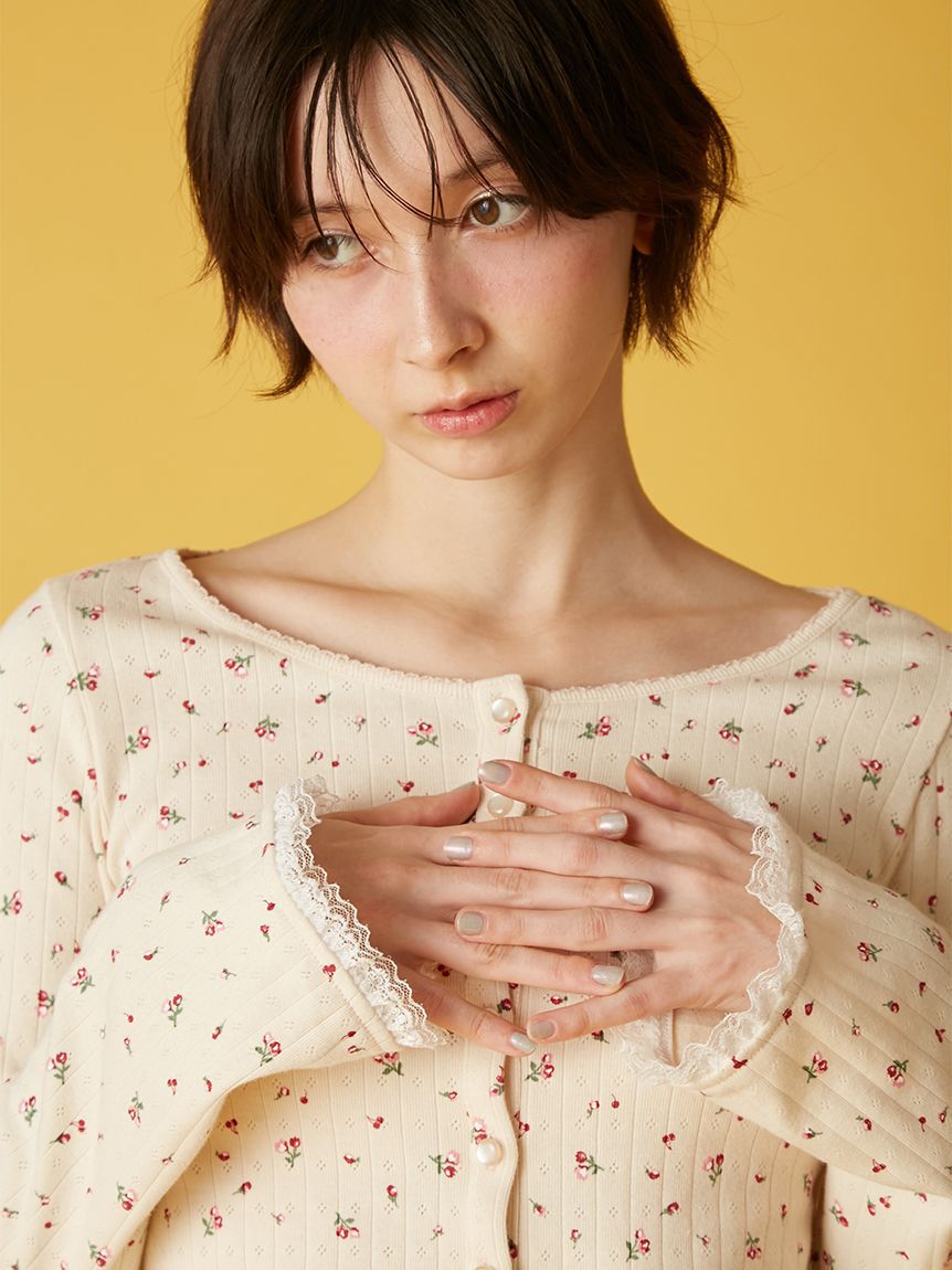 FURFUR「ミニフラワープリントカーディガン」|カーディガン|