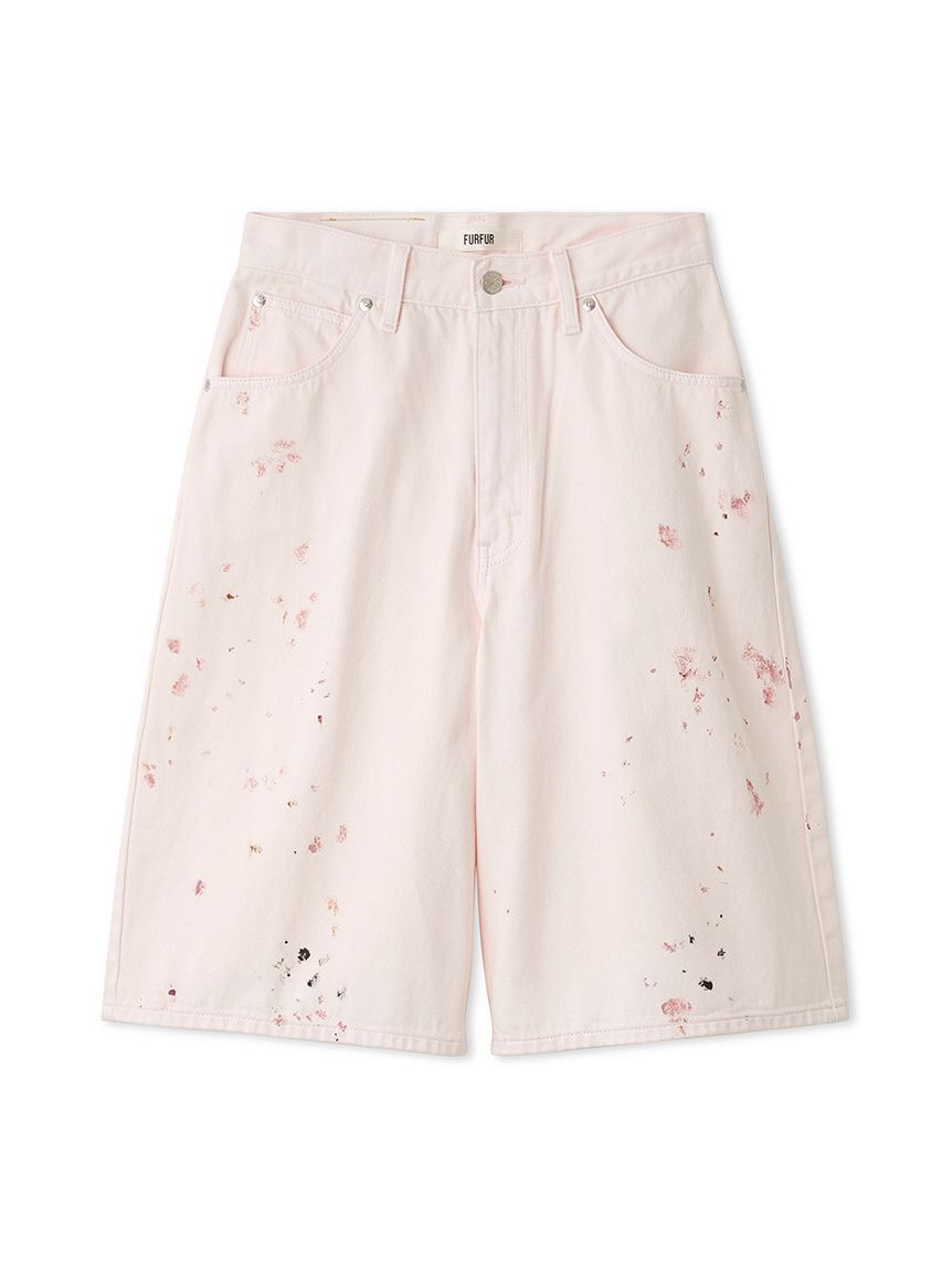 FURFUR「Leeコラボペイントデニムハーフパンツ」|デニム|